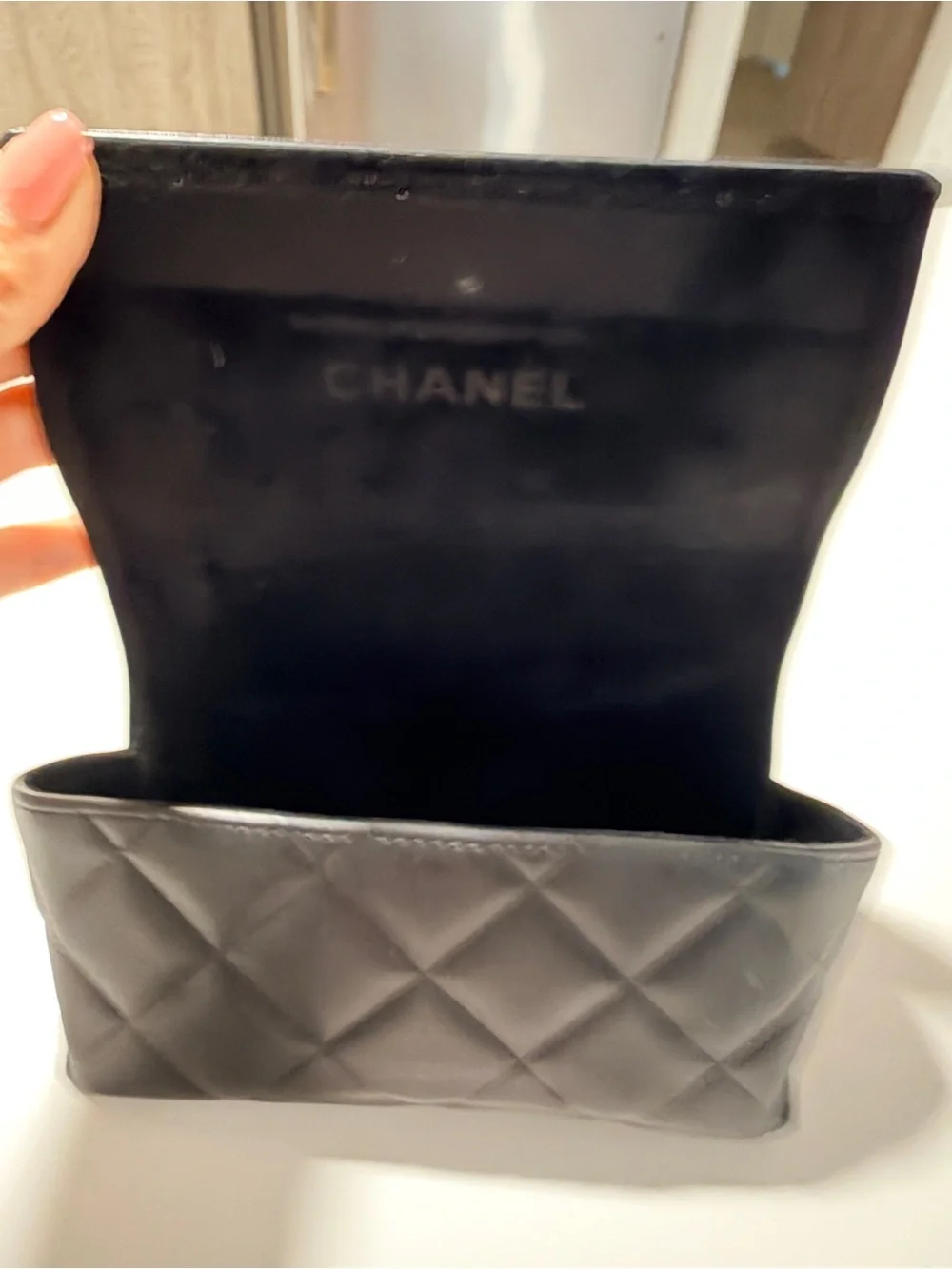 CHANEL Black Sunglasses with Gold CC Emblem with Case